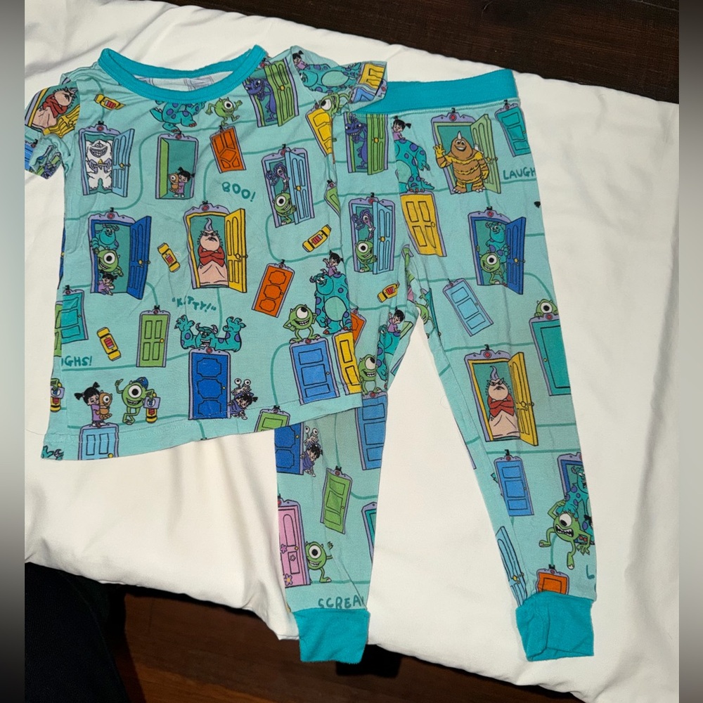 Little Sleepies Monsters Pajama Set - Teal and Multicolor